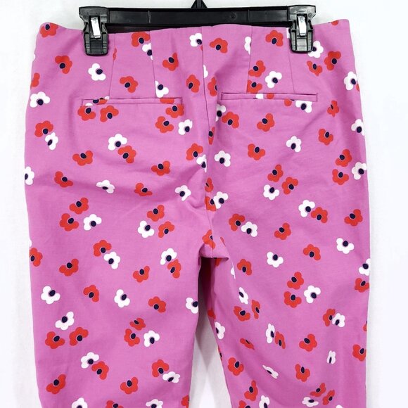 Boden Pants Womens 8P Pink Floral Ankle Preppy Casual Stretch Trousers - Picture 10 of 14